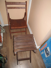 chaise pliante avec table de bois pliante intérieur- extérieur !