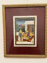 Miniature India painting on silk