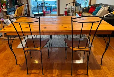 Beautiful wooden table and 4 chairs, View more