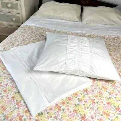 Twin Cotton Bed Skirt Pillow Case, View more