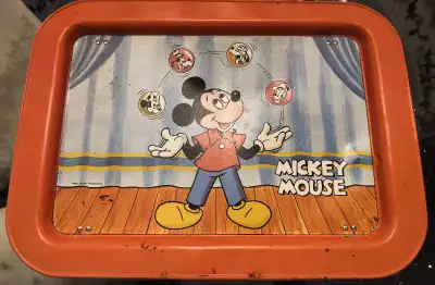 Vintage Tin TV Trays Walt Disney Popeye Mickey Mouse Strawberry, View more