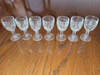pinwheel crystal liquor glasses