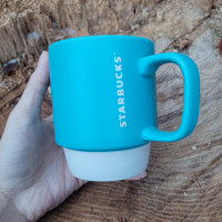 2016 Starbucks Mug Blue with Beige/White base