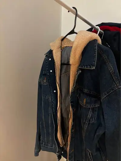 ZARA Sherpa-Lined Denim Jacket - Size M, View more