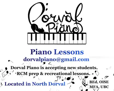 In person or online piano lessons available from RCM certified teacher with BEd from OISE and MFA fr...