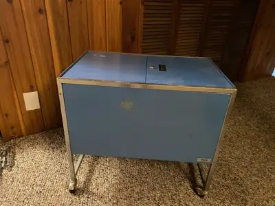Oxford blue metal rolling file cabinet. Very sturdy and in good condition. Dimensions are 28" (L) x...