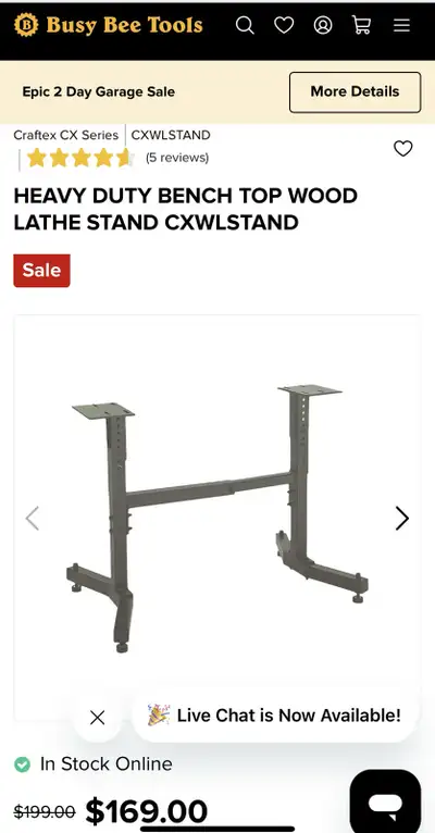 Craftex Heavy Duty Lathe Stand - Assembled - Lightly used.