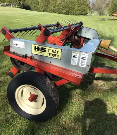 H&S 7’ Hay Tedder. Field ready. Could use output seal replaced but in working condition. $3,200.