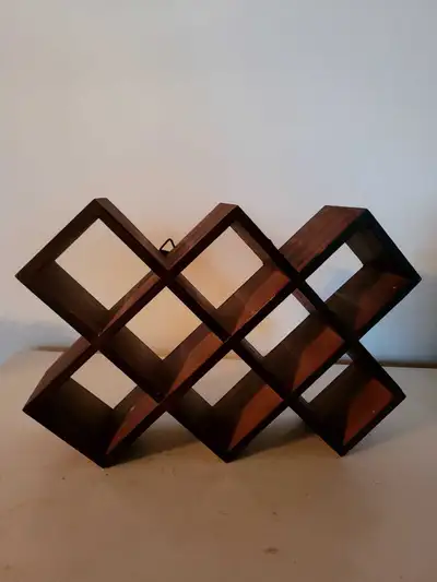 Wooden Diamond Wall Spice Shelf, View more