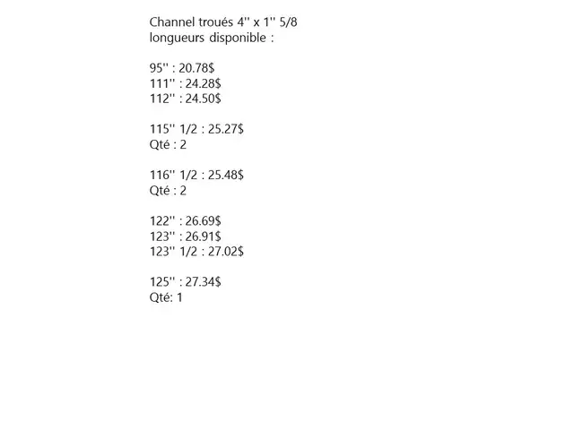 Channel (poutre en C) 5'' x 1'' 5/8 x 96'' et autres in Other in Thetford Mines - Image 11