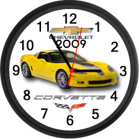 2009 Chevrolet Corvette Z06 (Velocity Yellow) Custom Wall Clock