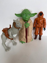 Vintage Star Wars - Yoda 1981- Tauntaun 1979- Jawa 8" 1979