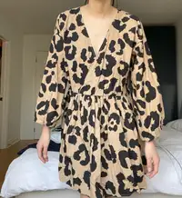 Animal print cotton dress
