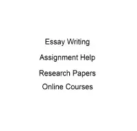 Affordable help for essays, assignments, and online courses!