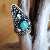Boho Vintage Ring with Turquoise Stone