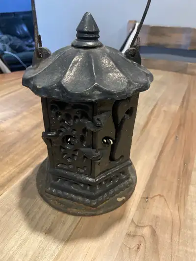 Vintage Japanese cast iron candle holder, View more
