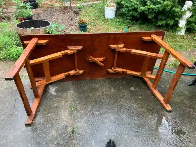 vintage army wooden folding table, View more
