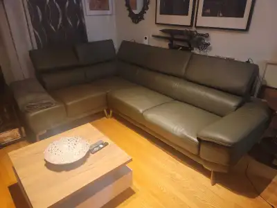 Green Bonded Leather Sectional, View more