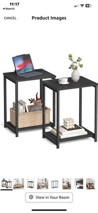 Black bedroom side tables 