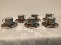 Vintage Japanese hand painted tea set for 6