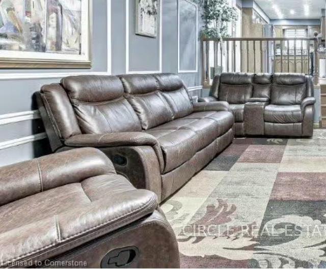 Reclining leather sofa set - 3 piece - WOODSTOCK in Couches & Futons in Woodstock