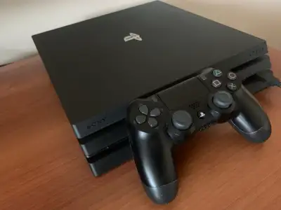 PlayStation 4 Pro w/ controller and cables, View more