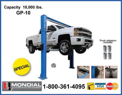 GP10 Car Lift Tire changers Balancers Hoist and other garage equipment and they are in stock and we...