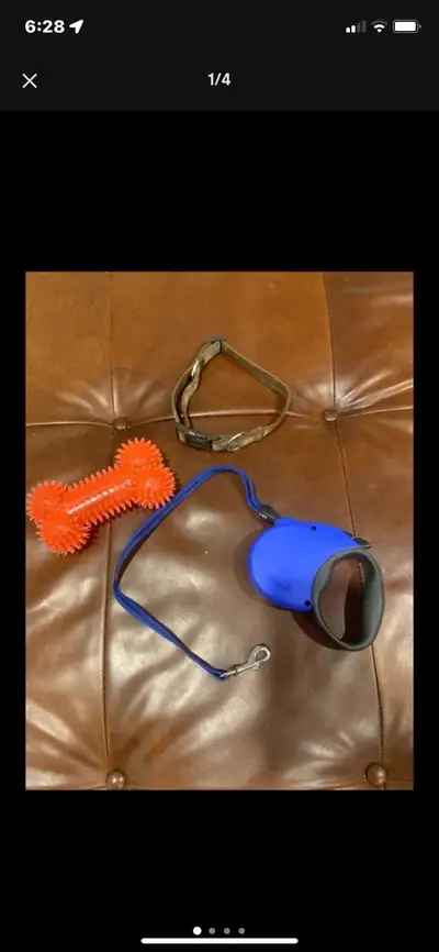  Dog Collar, leash and toy for small to medium size dog, View more