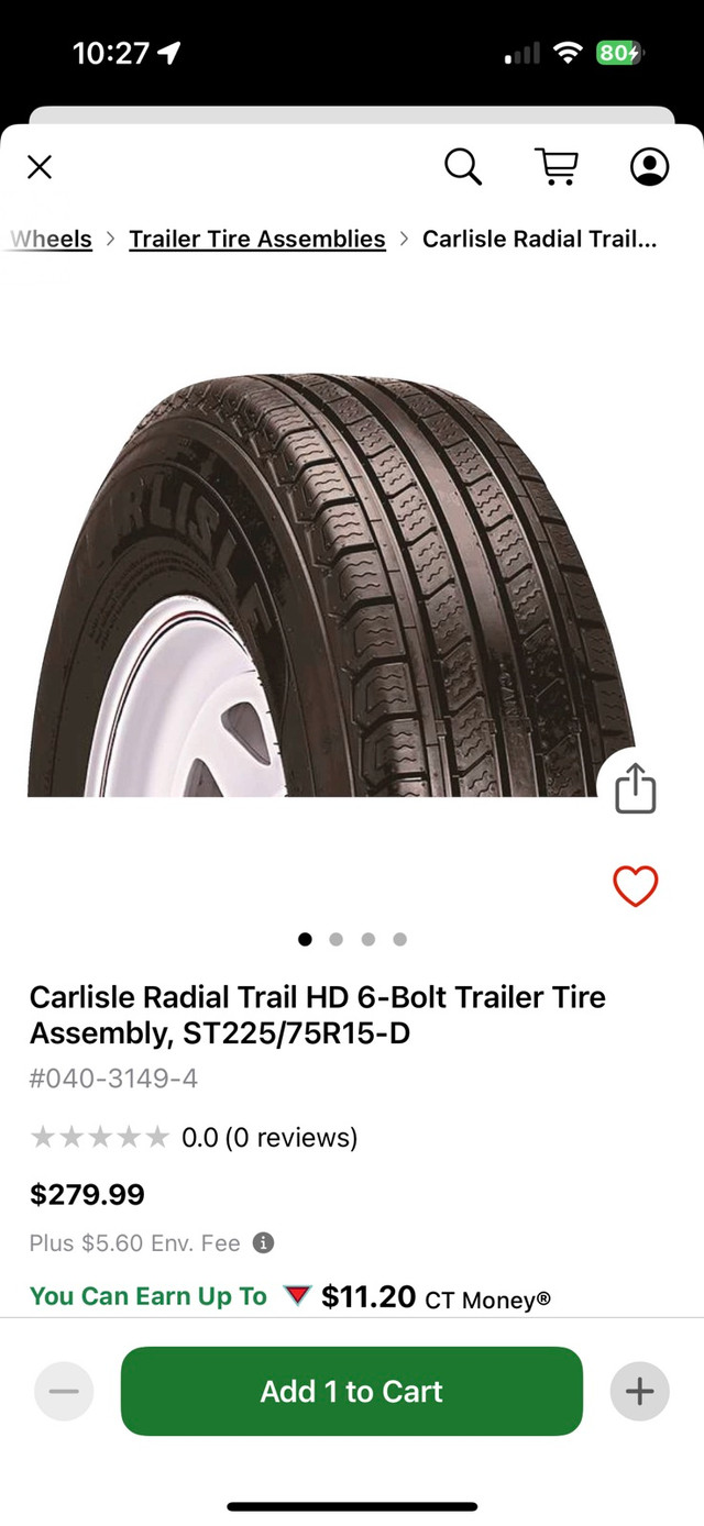 Trailer tires  ST225/75R15 6BLT in Tires & Rims in North Bay