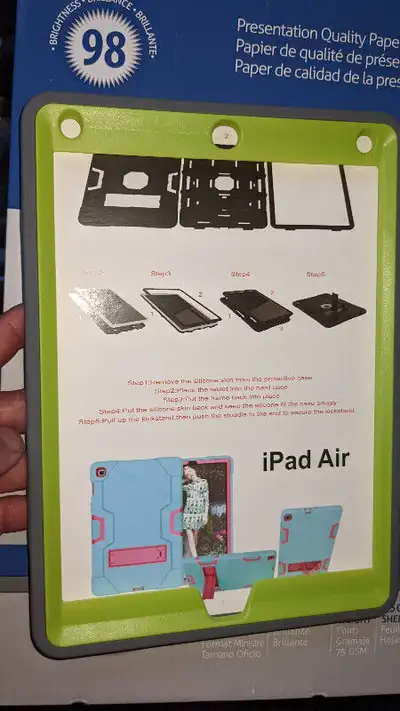 iPad Air Shockproof PC + Silicone Protective Case,with Holder, View more