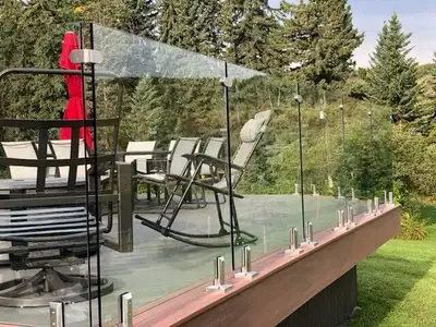 1/2" thick NEW tempered glass railing panels 50% OFF., View more