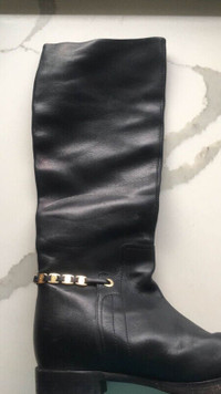 Size 7 Salvatore Ferragamo black winter Riding boots