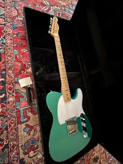 1973 Fender Telecaster neck on MJT Aged Sherwood Green body. Aged Wilkinson intonated brass saddle b...