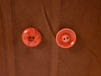 Vintage Set of 9 Red Buttons