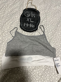 Cami Bra 2-Pack for Girls - grey/white XL - NWT