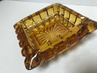Vintage Amber glass ashtray