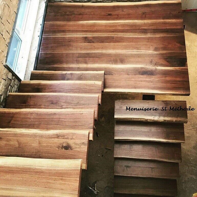 marche d'escalier en bois fabriqué sur mesure, noyer, érable etc dans Autre  à Ville de Montréal - Image 4