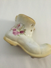 Vintage Hobnail Floral Porcelain Boot