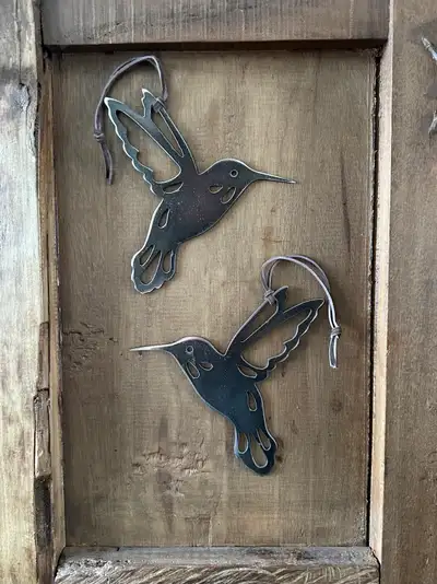 Hung separately or in a set, these metal hummingbirds make beautiful gifts, memorials, keepsakes, or...