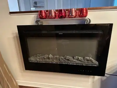 36 Inch Electric Fireplace Heater in Wall Recessed Freestanding, View more