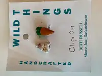 Easter Bunny and carrot clip-on earrings