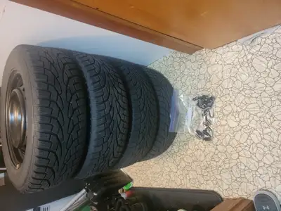Hi I recently sold my car and now im selling my 195/65R15 uniroyal winter tires on black rims and a...
