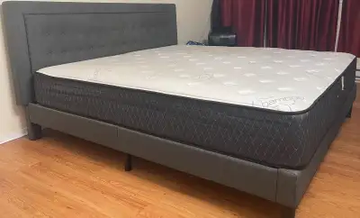 King Size Bed Frame with Mattress – Excellent Condition! Pet free, smoke free Description: Selling a...