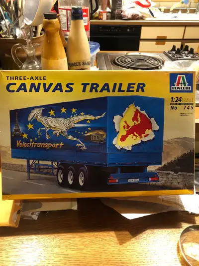 Vintage mint in box canvas Velocitransport Canvas trailer kit— # 745—opened but never touched !! Ita...