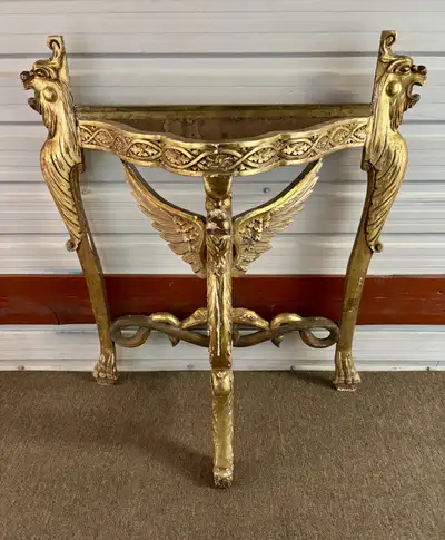 Carved Giltwood Console Table Structure Early 19th Century, View more