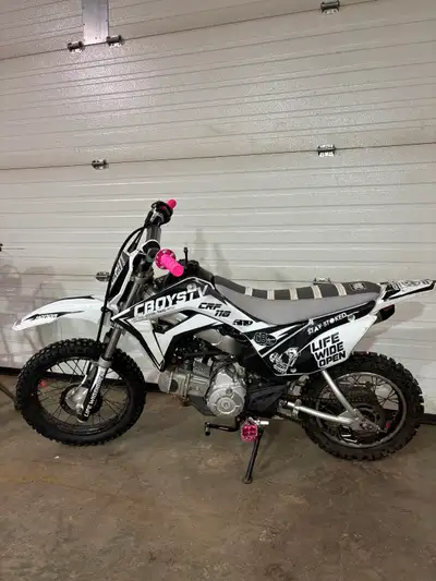 Honda CRF 110 for sale. Runs great. Pro circuit exhaust. Comes with stock plastics.