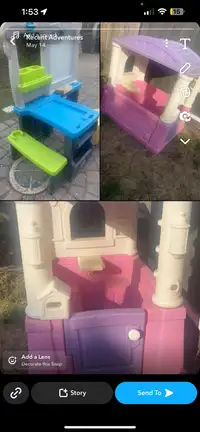 FREE childrens playhouse and art bench