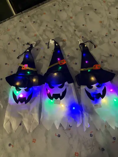 3-Pack LED Light-Up Halloween Ghost Witch Decorations, View more