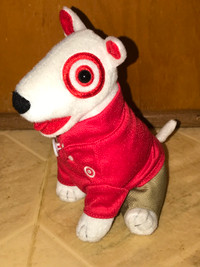 Target Employee Bullseye Name Tag Bull Terrier Dog Plush 7"