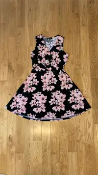 LILY MORGAN (s) Black and Pink Flower Print Dress